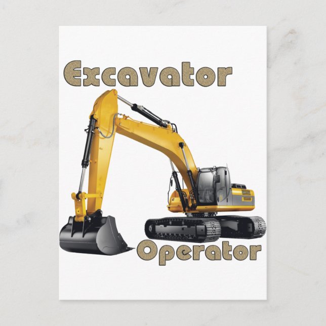Carte Postale Opérateur d'excavateur (Devant)