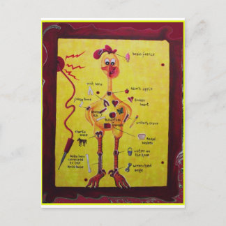 Carte Postale Opération Poulet en caoutchouc