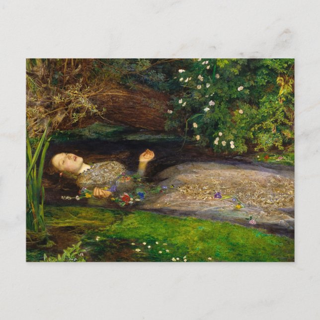 Carte Postale Ophélie, 1851 par John Everett Millais (Devant)