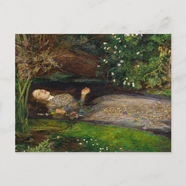 Carte Postale Ophélie, ch. 1852 par Sir John Everett Millais (Devant)