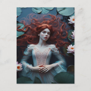 Carte Postale Ophélie dans un étang de Lily