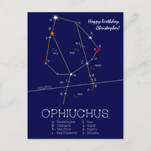 Carte Postale Ophiuchus de constellation zodiaque