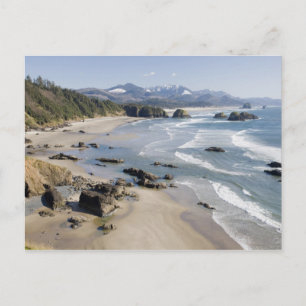 Carte Postale OR, côte de l'Oregon, parc d'État d'Ecola, Crescen