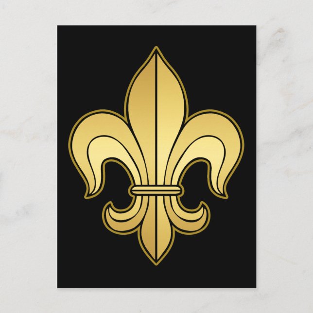 Carte Postale Or Fleur de lis (Devant)