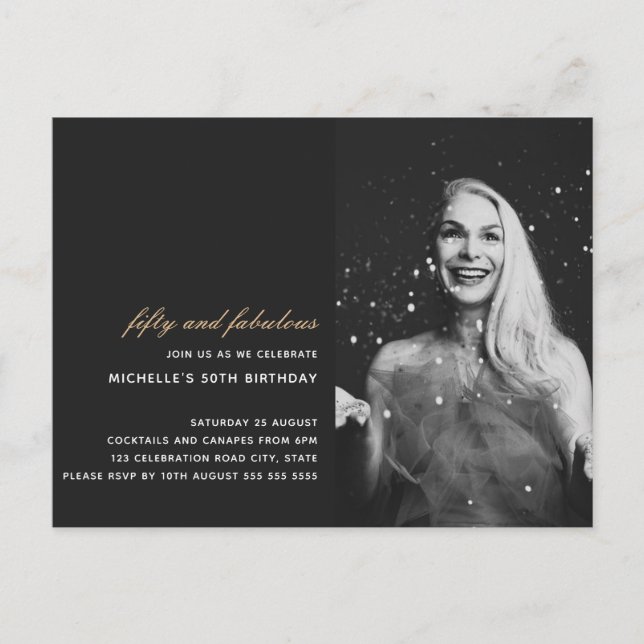 Carte Postale Or Noir 50 et Photo Art Déco Fabuleuse 50e (Devant)