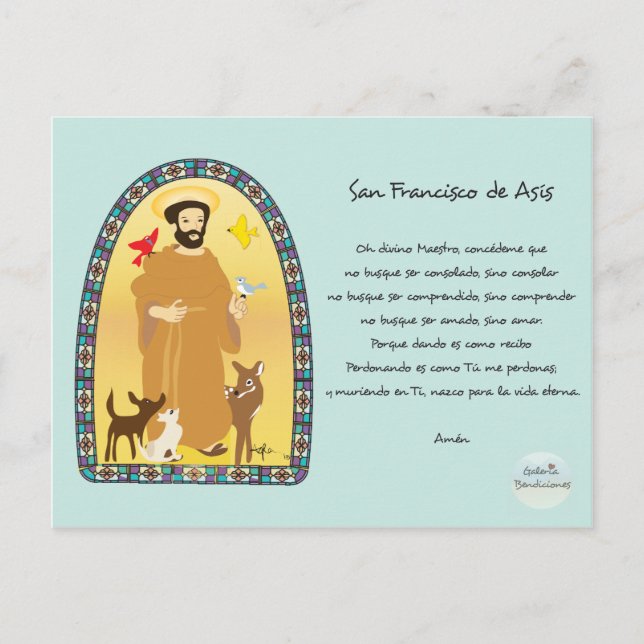 Carte Postale Oración San Francisco de Asís (Devant)