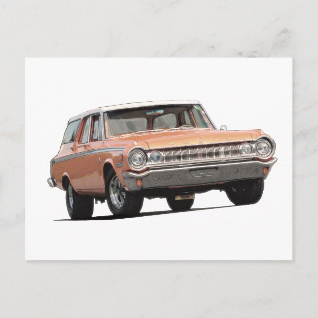 Carte Postale Orange 1964 Dodge Station Wagon (Devant)