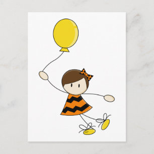Carte postale Orange Balloon Girl