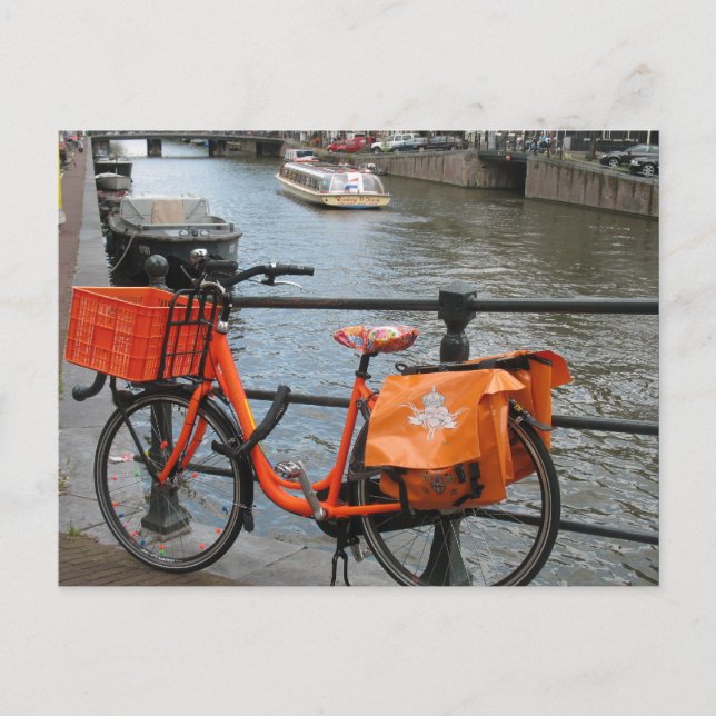 Carte postale Orange Bicyclette (Devant)