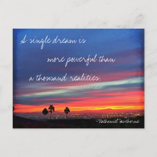 Carte Postale Orange Blue Sunset Single Dream Puissant Devis