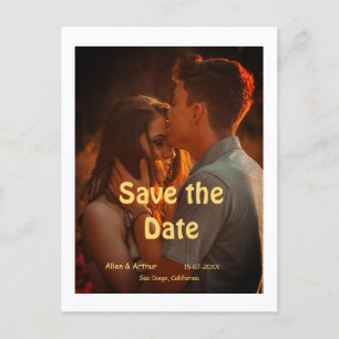 Carte Postale orange boho enregistrer la date QR ajouter le nom