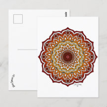 Orange & Brown Spiral et Floral Mandala
