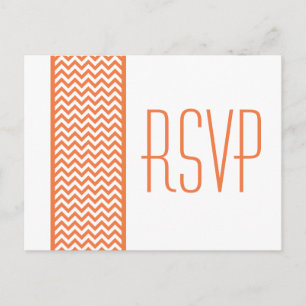 Carte postale Orange Chevron Border RSVP