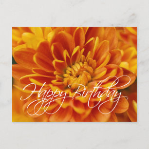 Carte Postale Orange Chrysanthemum Joyeux Anniversaire