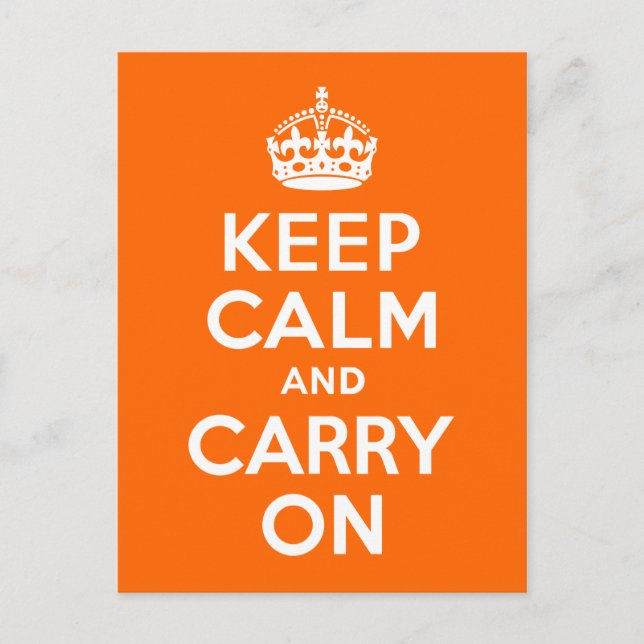 Carte Postale Orange Conserver le calme et continuer (Devant)