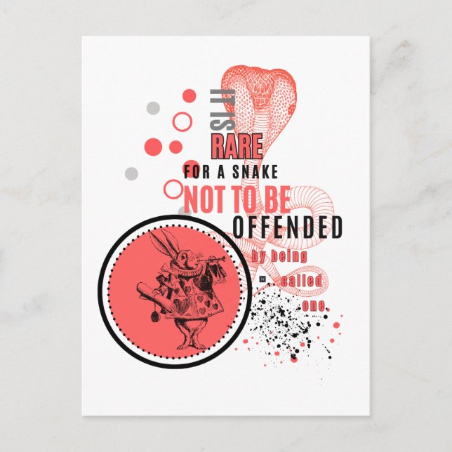 Carte Postale Orange et noir Serpents offensés citation sarcasti (Devant)