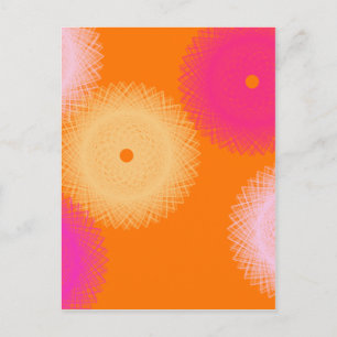 Carte Postale orange et rose couleur pop