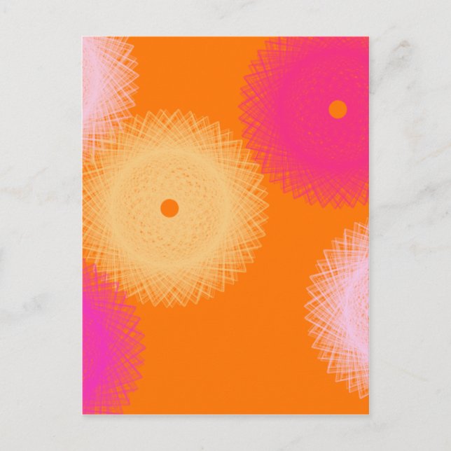 Carte Postale orange et rose couleur pop (Devant)