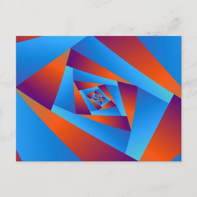 Carte postale orange et spirale bleue (Devant)