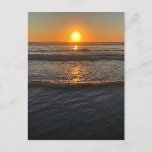 Carte Postale Orange Glow Waves California Coast Sunset