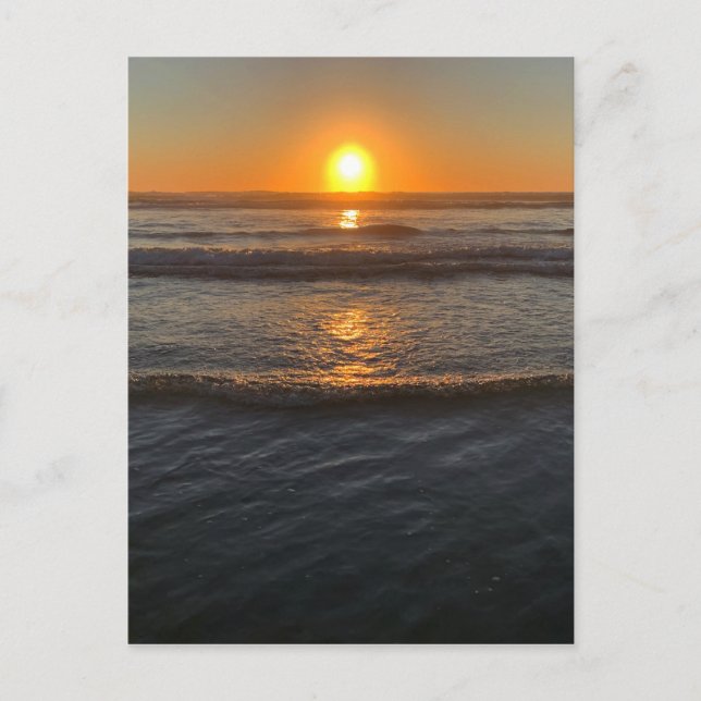 Carte Postale Orange Glow Waves California Coast Sunset (Devant)