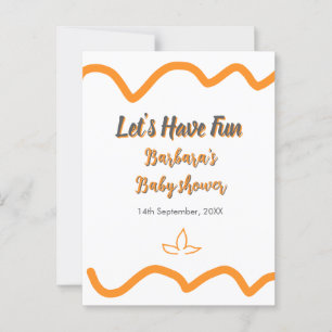Carte Postale Orange gris rétro baby shower espagnol boho modern