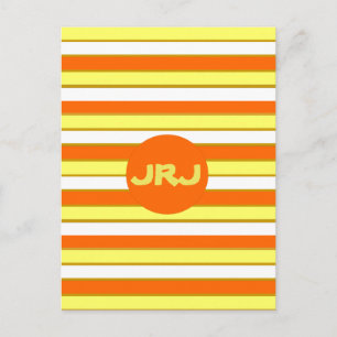 Carte Postale Orange, jaune et White Stripes