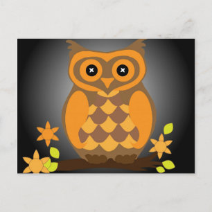Carte postale Orange Owl automne