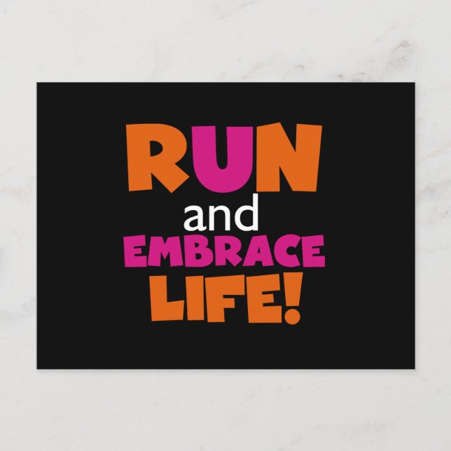 Carte Postale Orange Rose Texte Fitness Runner Marathon (Devant)