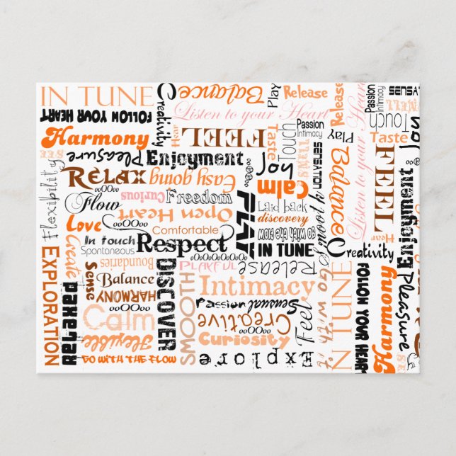 Carte Postale Orange Sacral Chakra Affirmations positives (Devant)