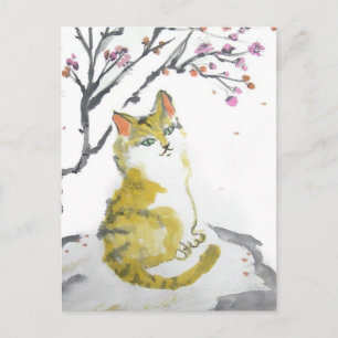 Carte postale Orange Tabby Cat Fermer