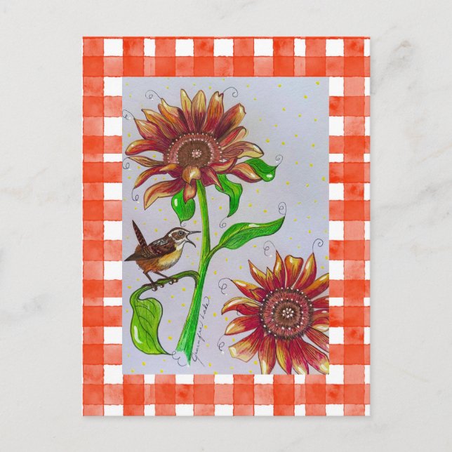 Carte postale Orange Wren (Devant)