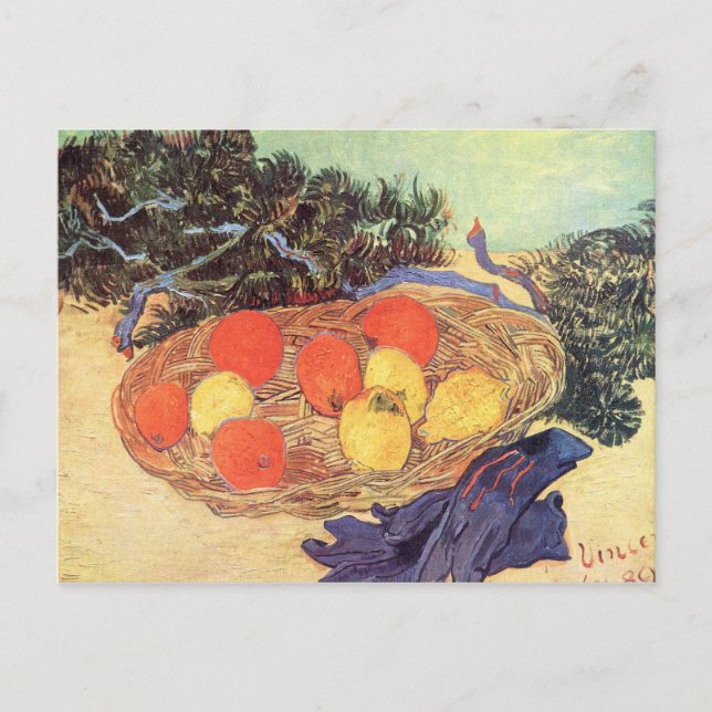 Carte Postale Oranges, citrons et gants bleus de van Gogh (Devant)