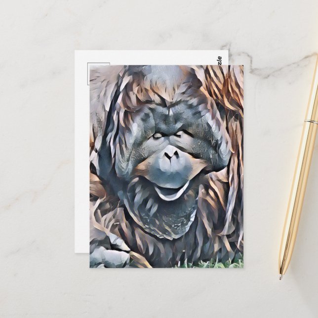 CARTE POSTALE ORANGUTAN (Devant/Arrière en situation)