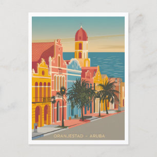 Carte Postale Oranjestad Aruba Vintage