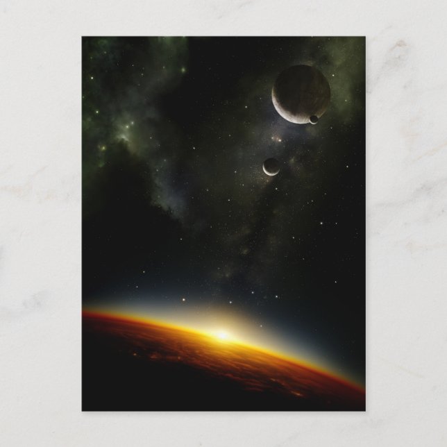 Carte Postale Orbite d'une planète alien (Devant)