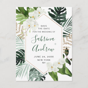 Carte Postale Orchid Bohemian Greenery Mariage Enregistrer La Da