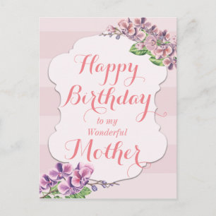 Carte Postale Orchidée rose Frame mère Anniversaire