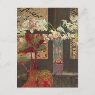 Carte Postale Orchidées blanches et une pivoine   Leon Wyczółkow