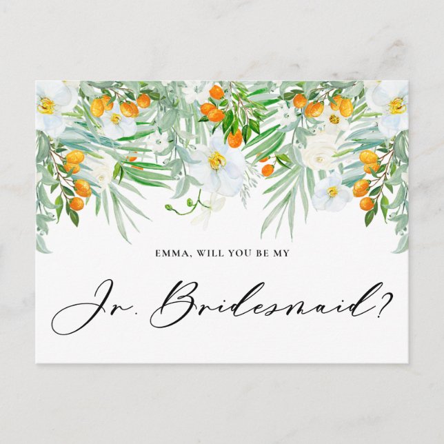 Carte Postale Orchidées Et Kumquats Serez-Vous Ma Femme D'Accuei (Devant)