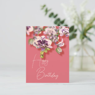Carte Postale Orchidées Fleurs Tropicales Joyeux Anniversaire