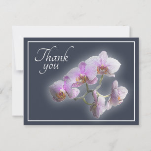 Carte Postale Orchidées roses dans les nuances de gris fond Merc