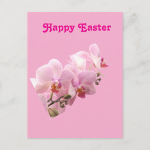 Carte Postale Orchidées roses « Joyeuses Pâques »