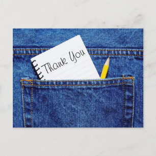 Carte Postale Ordinateur portable Merci en poche