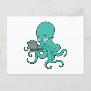 Carte Postale Ordinateur portable Octopus