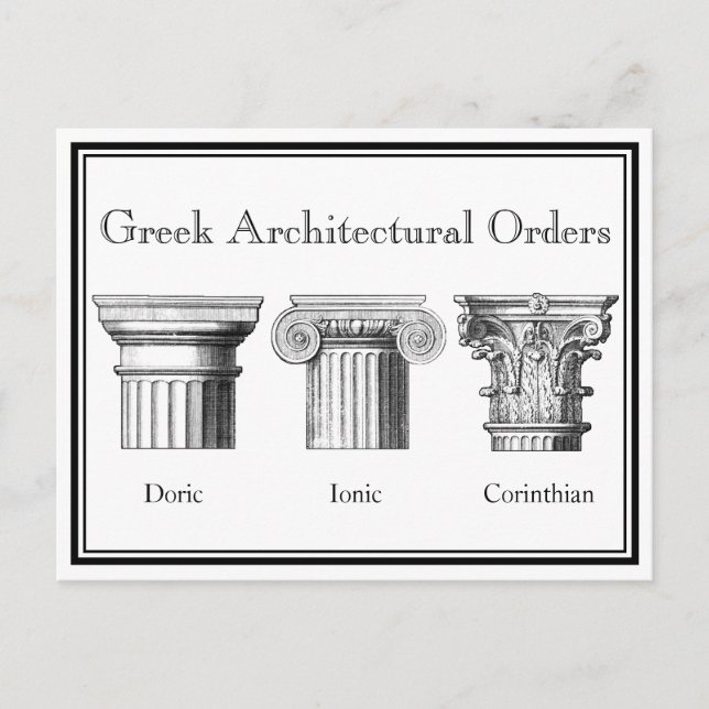 Carte Postale Ordres architecturaux grecs : Capitales de colonne (Devant)