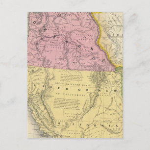 Carte Postale Oregon, Haute-Californie et Nouveau-Mexique