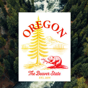 Carte Postale Oregon l'État du Castor Ét. 1859
