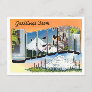 Carte postale Oregon Vintage Big Letters