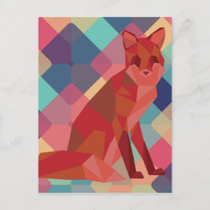 Carte Postale Origami Fox
